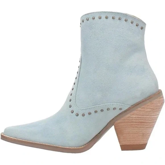 Dingo Womens Classy N' Sassy Snip Toe Leather Ankle Boots, Size 9 Denim Blue NWT - Picture 13 of 15